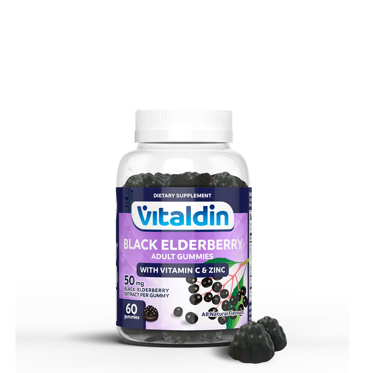 Black Elderberry Adult Gummies with Vitamin C and Zinc GNC
